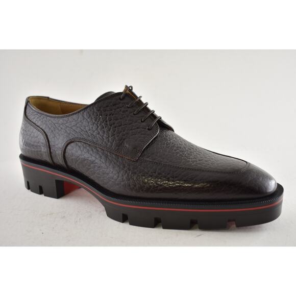 Christian Louboutin Mens Davisol Flat Brown Lug Sole Derby Oxford Loafer 43 10 main image 11